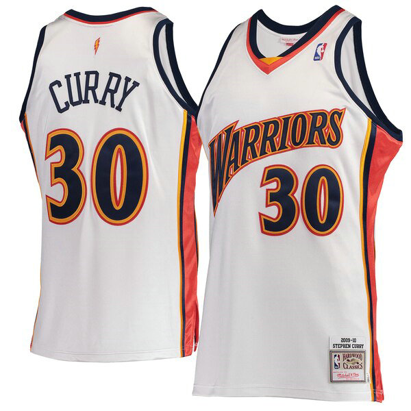 Maillot Golden State Warriors Homme Stephen Curry 30 2009-2010 Blanc